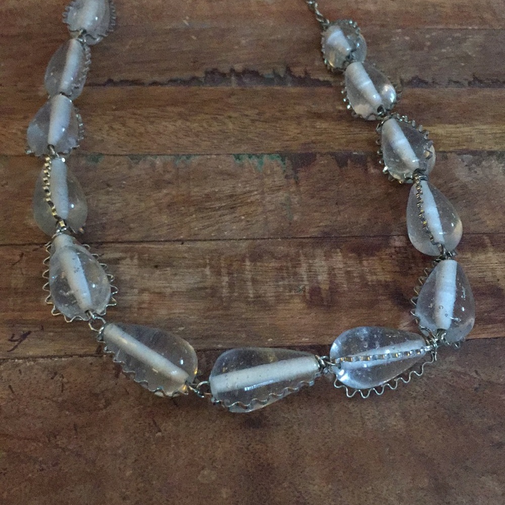 Frosted Glass Bubble Bead Necklace